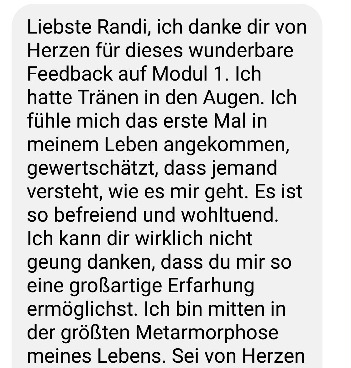 Feedback Randi Hausmann